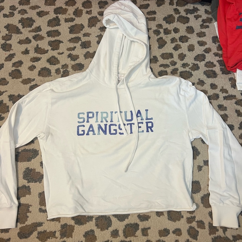 Spiritual Gangster White and Blue Hoodie